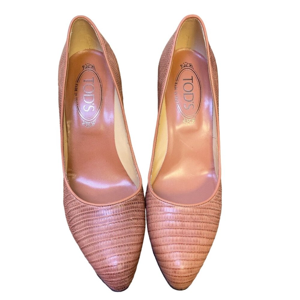 Tods Womens Brown Leather Heels 9 - Picture 6 of 7